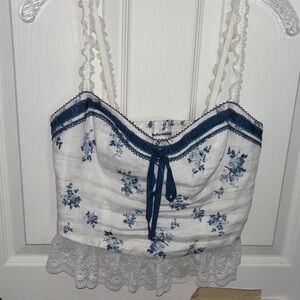 Reformation Cream Sleeveless Crop Camisole